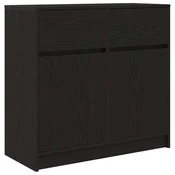 Vidaxl Komoda s predalom črna hrast 80x34x76 cm inženirski les