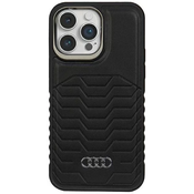 Audi Synthetic Leather MagSafe iPhone 14 Pro 6.1 black hardcase AU-TPUPCMIP14P-GT/D3-BK (AU-TPUPCMIP14P-GT/D3-BK)