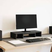 vidaXL Podesivi stalak za monitor crni hrast 60x24x10,5 cm inženjerski drvo