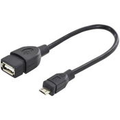 Digitus USB 2.0 Adapter cable [1x Muški konektor USB 2.0 tipa Micro B - 1x Ženski konektor USB 2.0 tipa A] Crna Okrugli, dvostruko zašti