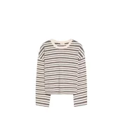 Bershka Majica kremna/čokolada/črna