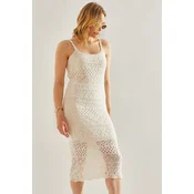 Bianco Lucci Womens Openwork Lined Knitwear Dress