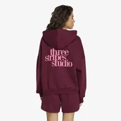 Mikina adidas 3 Stripes Studio Hoodie Maroon S