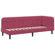 Vidaxl Kotna postelja Vinorodna rdeča 80 x 200 cm Žamet