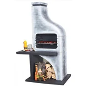 Casa Padrino luxury concrete garden grill gray/white 122 x 73 x H. 190 cm
