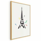 shumee Plakat - Črna ilustracija Eifflovega stolpa na svetlem ozadju