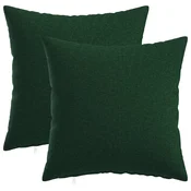 vidaXL Prevleka za blazino 2 kos HEERLEN Temno zelena 40 x 40 cm Blago