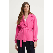 Vunena jakna Liu Jo boja: ružičasta, za prijelazno razdoblje