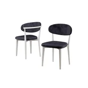 Hanah Home set trpezarijskih stolica Onex 6 kom, antracit bukle tkanina, bele drvene noge