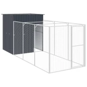 Kucica za pse s igralištem antracit 165 x 455 x 181 cm celicna