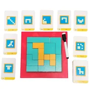 shumee Leseni puzzle sorter figure kocke + tabla z markerjem