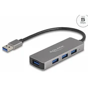 Delock 4-portno vozlišče USB 3.2 Gen 1 s priključkom USB tipa A - Vrata USB tipa A na strani