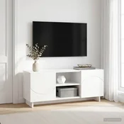vidaXL TV stojalo 90 x 34,5 x 40 cm Bela Inženirski les