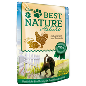 Varčno pakiranje Best Nature Cat Adult 32 x 85 g - kunec s piščancem in amarantom