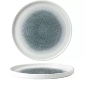 CHURCHILL Raku Topaz Blue plitev krožnik z dvignjenim robom, premer: 260 mm (6 kos)