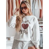 Bluza damska oversize z nadrukiem FEELME szara Dstreet