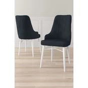 Hanah Home Set stolica Neta, 46x95x42 cm, 6 komada, Antracit-bele