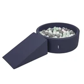 shumee KiddyMoon penasto igralo PPZP-OK30D-112 z žogicami temno modra: belo-sivo-mint bazen 200/klin l igralo za igrišče