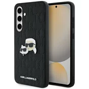 Ovitek Karl Lagerfeld KLHCS24FEPGKLKCPK Samsung S24 FE S721 črn trdi ovitek z monogramom Karl&Choupette Head Pin (KLHCS24FEPGKLKCPK)