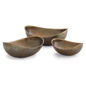 Casa Padrino Luxury Bowl Set of 3 Vintage Brass - Serving Bowls - Fruit Bowls - Luxury Decorative Accessories - Hotel & Restaurant Accessories - Luxury Quality