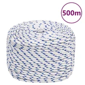 Vidaxl Vrv za čoln bela 10 mm 500 m polipropilen