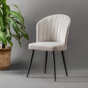 Hanah Home Set 2 trpezarijske stolice Krem-Crni