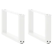 Noge za klub stolic U-oblik 2 kom Bijele 50 x (30-31) cm Celik