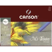 Blok za pastel CANSON Mi-Teintes siv 160 g/m2 - 32 x 41 cm, 30 listov - 16L 24 črn