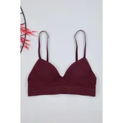 Trendyol Dark Cherry Seamless Rope Strap Covered Bralette Knitted Bra