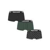 Mens Boxer Shorts 3-Pack Dark Green/Black/Branded AOP