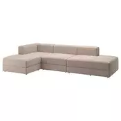 JÄTTEBO Modul.sofa s 3,5 sed. i lenjivcem, Samsala sivo-bež