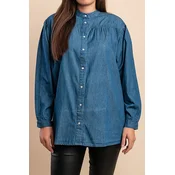 Denim srajca z gumbi, modra