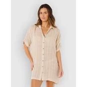 Rip Curl Paradise Check Cover Up Dress off white