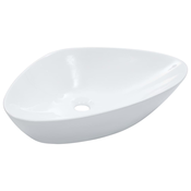 MAISON CHIC Umivalnik - Kopalna umivalnik - Lavabo 58,5x39x14 cm keramičen bel, (21684656)