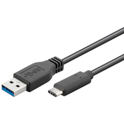 PremiumCord USB-C/male - USB 3.0 A/Male, črn, 3 m