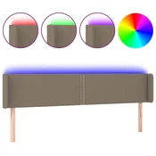 Vidaxl LED posteljno vzglavje taupe 203x16x78/88 cm blago