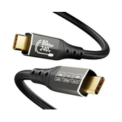 E-green Kabl USB4 V2.0 USB C-CM/M Thunderbolt 5/4, 80Gbps/PD 16K@60Hz 8K@120Hz, 2m, crni