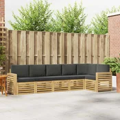 Set vanjskih sofa 6 pcs Bijela i antracit 310 x 132,5 x 73 cm