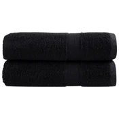 Vidaxl Premium brisače za roke SOLUND 2 kosa črne 50x100 cm 600 g/m2
