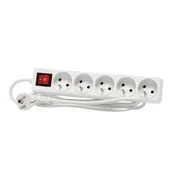 Podaljševalni kabel s stikalom 5 vtičnic 1,5m bel 64150