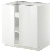 METOD Podni element s policama/2 vrata, bela/Ringhult bela, 80x60 cm