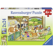 Ravensburger Slagalica Dan na farmi, 2x24 dela