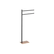 Gedy - Stojalo za brisače TRILLY 83,5 cm mat črna/bambus