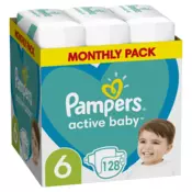 Pampers Active Baby Pleničke št. 6, za 13 - 18 kg, 128 kos