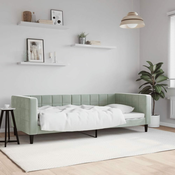 Greatstore Raztegljiva postelja svetlo siva 90x200 cm žamet