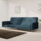 Vidaxl vidaXL Dvosed, 2 blazini, moder žamet
