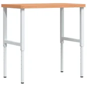 Vidaxl Delovna miza 100x60x(73-99,5) cm trdna bukovina pravokotna