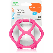 BabyOno Silikonska žoga za grizenje Ortho pink 0m+