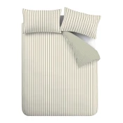 Zelena/kremno bela enojna bombažna posteljnina 135x200 cm Hampton Stripe – Bianca
