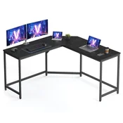 Songmics Pisalna miza v obliki črke L 149x149x735 cm črna